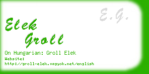 elek groll business card